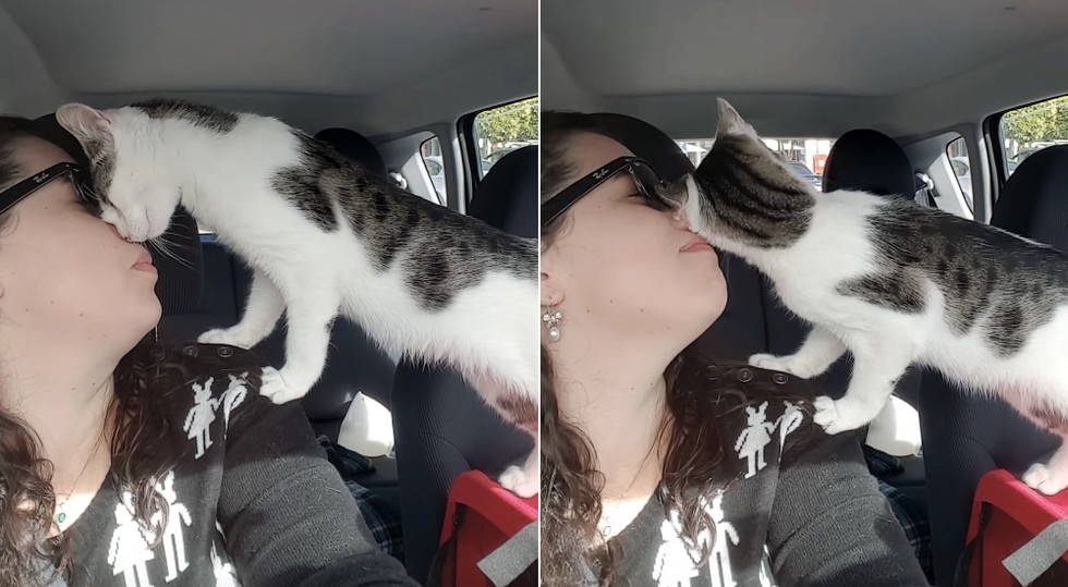 henry giving kisses to his mom