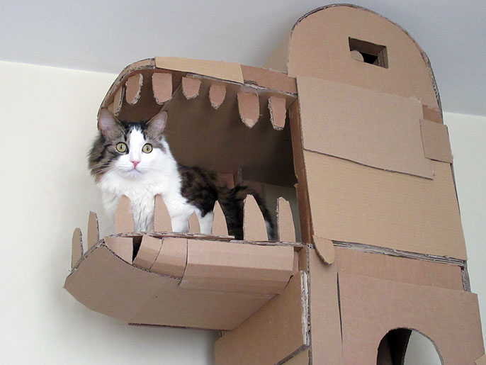 cardboard cat tower 3a