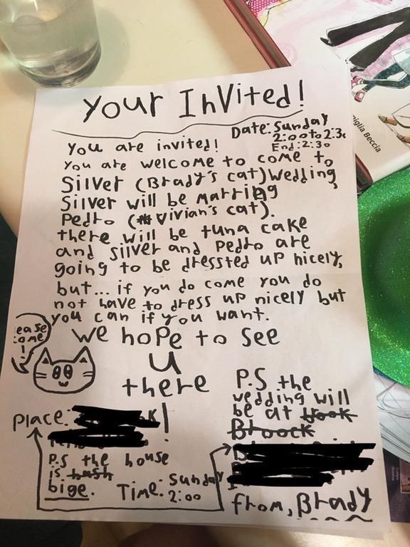 cat wedding invitation