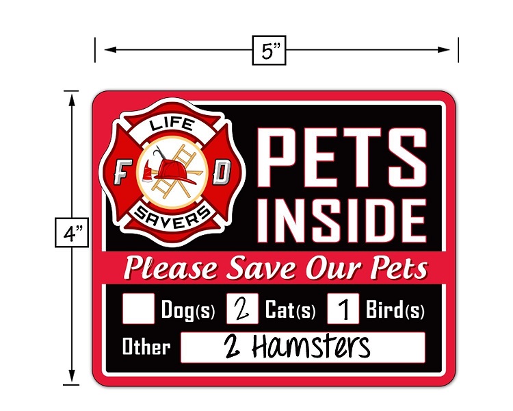 pet rescue sticker dimensions