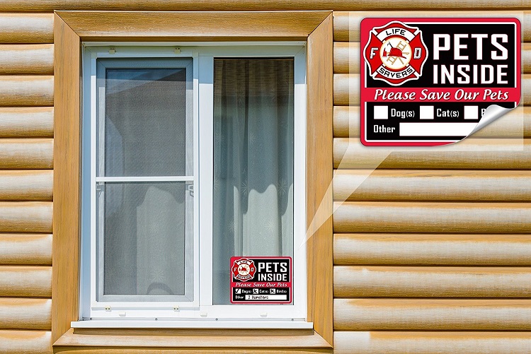pet sticker on window