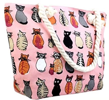 cat themed tote bag
