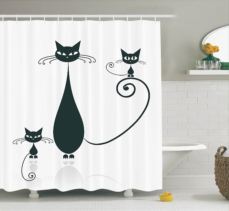 awesome cat shower curtain 6