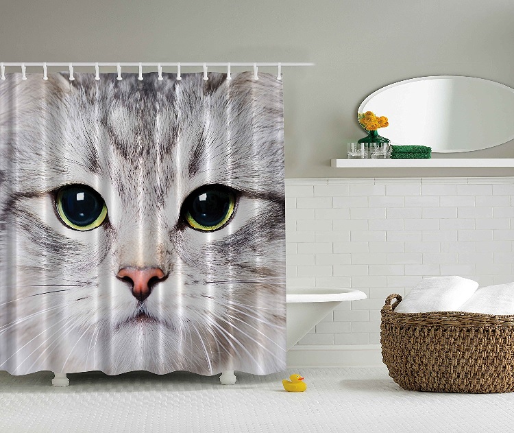 awesome cat shower curtain 7