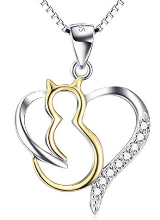 cat heart necklace