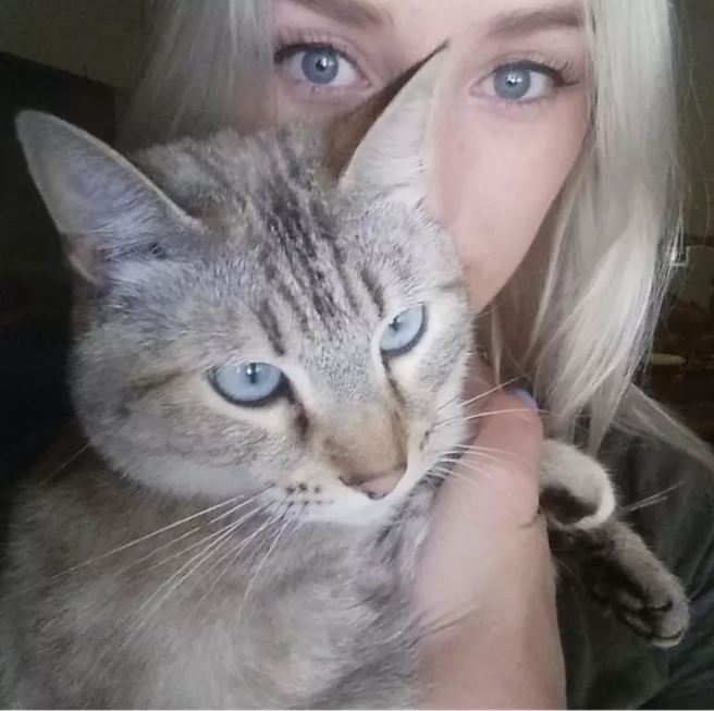 woman and cat get matching nails 1