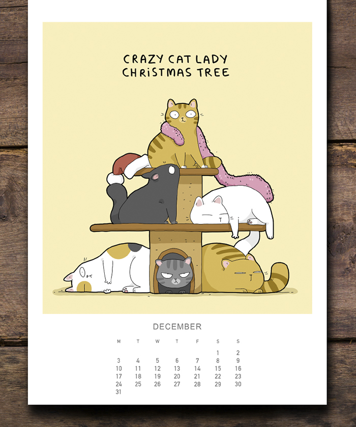 cat calendar december