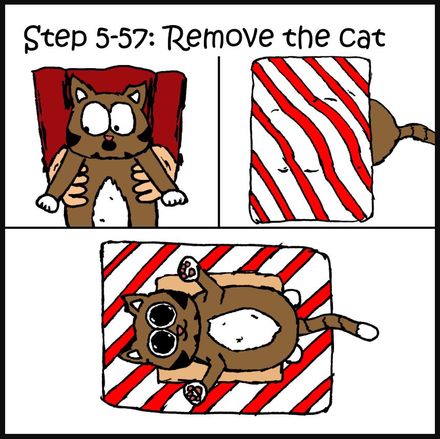 iizcat how to wrap a present cat comic 5