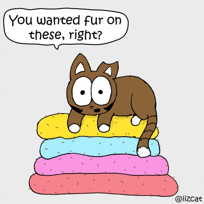 fur on towels
