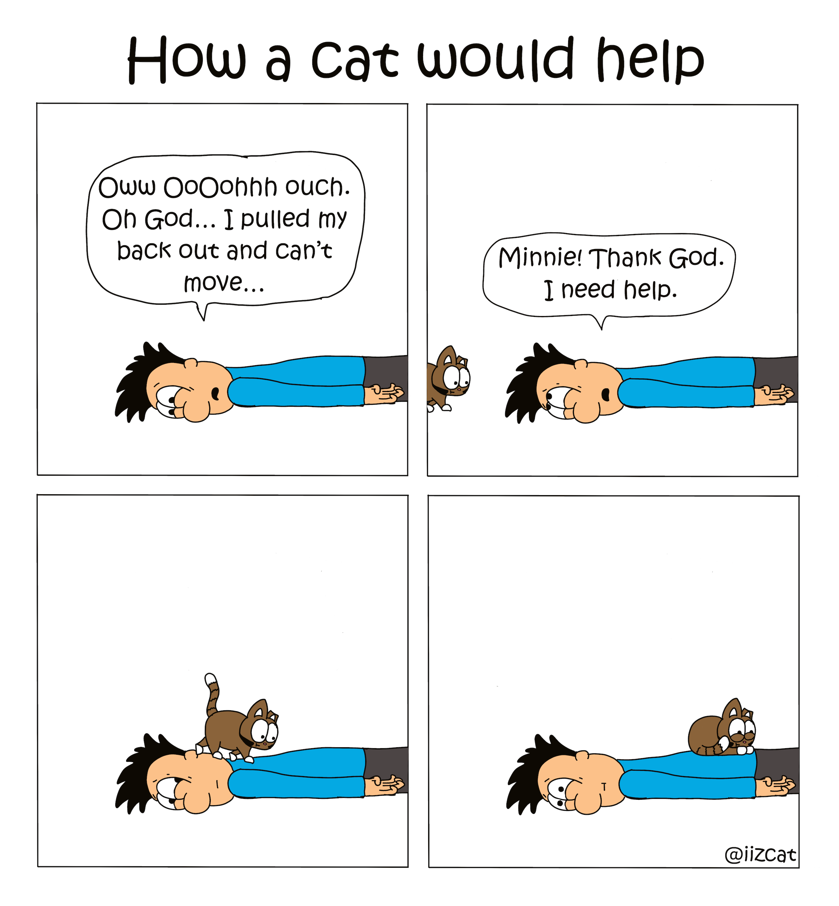 How a cat would help if I hurt myself comic
